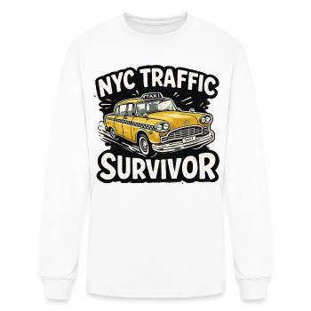 Funny New York Taxi - Men's Long Sleeve T-Shirt - white - Front