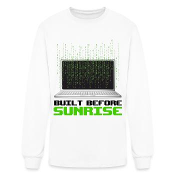Built Before Sunrise Programmer Coding T-Shirt - Men's Long Sleeve T-Shirt - white - Front