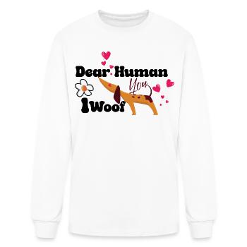Dear Human I Woof You Dachshund T-Shirt - Men's Long Sleeve T-Shirt - white - Front