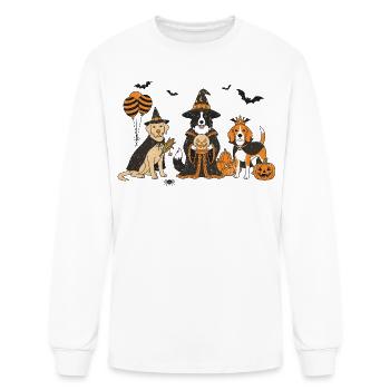 Cute Halloween Dogs Witchy Dog Costume T-Shirt - Men's Long Sleeve T-Shirt - white - Front