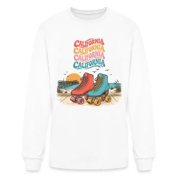 California-Retro-Roller-Skates-Sunset-Beach - Men's Long Sleeve T-Shirt - white - Front