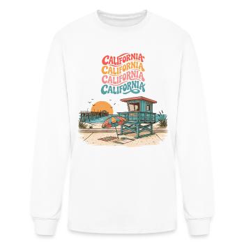 Vintage-California-Coastline-Sunset-Pier - Men's Long Sleeve T-Shirt - white - Front