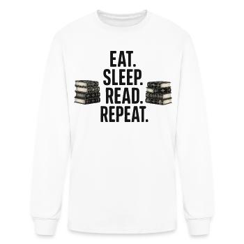 Eat Sleep Read Repeat – Minimalist Book Lover - Men's Long Sleeve T-Shirt - white - Front
