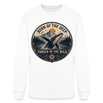 Born of the Deep: Forged in the Wild - Men's Long Sleeve T-Shirt - white - Front