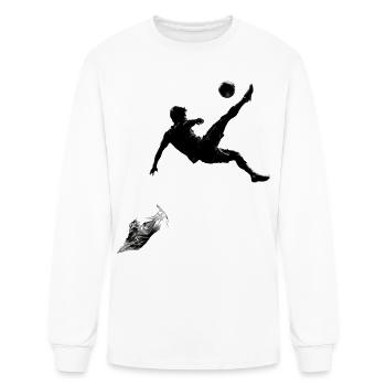 Silhouette Bicycle Kick Soccer - Men's Long Sleeve T-Shirt - white - Front