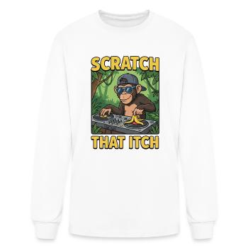 Scratch That Itch Monkey DJ - Men's Long Sleeve T-Shirt - white - Front