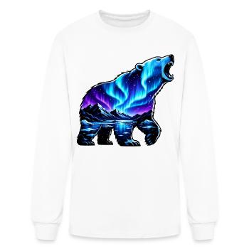 Nuit arctique de l’ours aurore - T-shirt à manches longues Homme - blanc - Devant