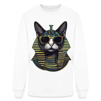 Pharaoh Cat with Sunglasses - Men's Long Sleeve T-Shirt - white - Front