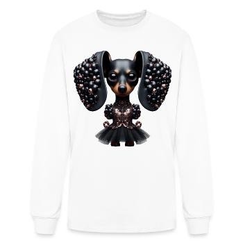 Gothic Dachshund Princess – Dark Surreal Doxie Dog - Men's Long Sleeve T-Shirt - white - Front