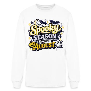 Spooky Season Begins in August - Men's Long Sleeve T-Shirt - white - Front