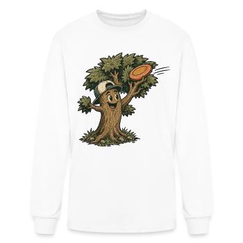 Tree Buddy Disc Catcher - Men's Long Sleeve T-Shirt - white - Front
