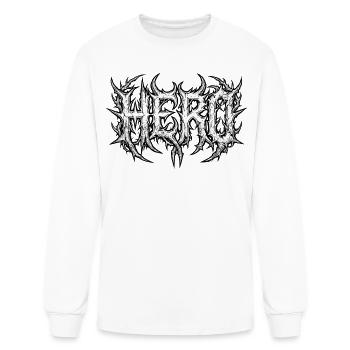HERO Metal Graphic Tee | Deathcore Brutalism T-Shi - Men's Long Sleeve T-Shirt - white - Front