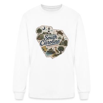 South Carolina Palmetto State Vintage Sticker - Men's Long Sleeve T-Shirt - white - Front