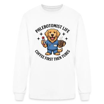 Funny Phlebotomist Golden Retriever Gift - Men's Long Sleeve T-Shirt - white - Front