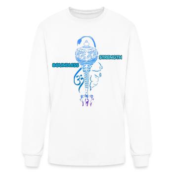 Boundless Strength Hanuman Design - Men's Long Sleeve T-Shirt - white - Front