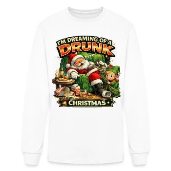Drunk Christmas Dreaming Santa - Men's Long Sleeve T-Shirt - white - Front