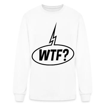 WTF Speech Bubble (Question Mark / Black) - Men's Long Sleeve T-Shirt - white - Front