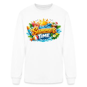 Ambiances de plage tropicale estivale - T-shirt à manches longues Homme - blanc - Devant