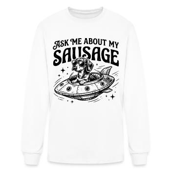 Ask Me About My Sausage Dog Dachshund Owner  - Men's Long Sleeve T-Shirt - white - Front