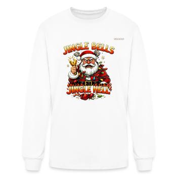 Jingle Bells Jingle Hell Fire Santa - Men's Long Sleeve T-Shirt - white - Front