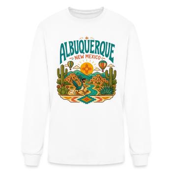 Albuquerque-New-Mexico-Retro-Vintage-Desert-Art - Men's Long Sleeve T-Shirt - white - Front