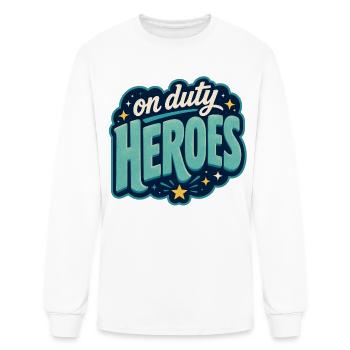 Heroes on duty - Men's Long Sleeve T-Shirt - white - Front