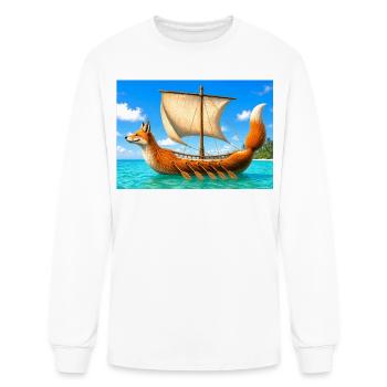 Fox Ship - Men's Long Sleeve T-Shirt - white - Front