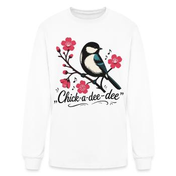 Chick-a-dee-dee-dee chickadee bird call - Men's Long Sleeve T-Shirt - white - Front