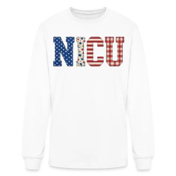 Patriotic NICU Patchwork - Men's Long Sleeve T-Shirt - white - Front