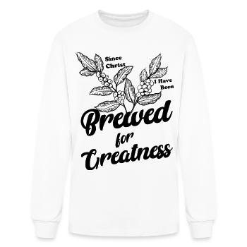 Brewed for Greatness Christian - Men's Long Sleeve T-Shirt - white - Front