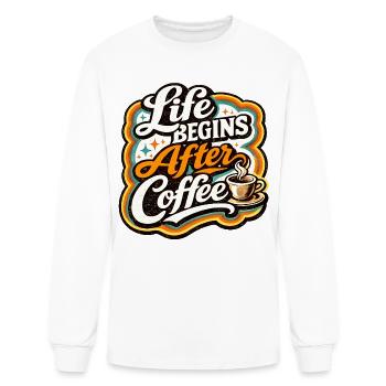 Life Begins After Coffee - Men's Long Sleeve T-Shirt - white - Front