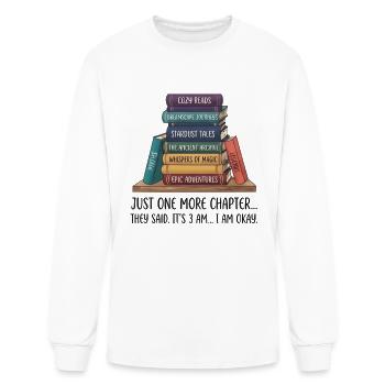 Cozy Book Stack Reading Quote - Men's Long Sleeve T-Shirt - white - Front