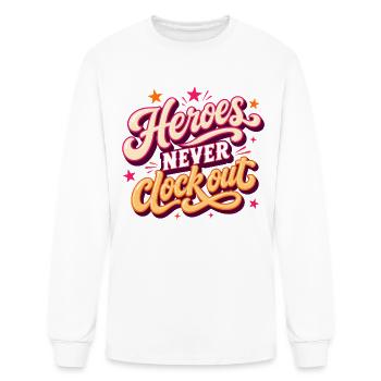 Heroes never clock out - Men's Long Sleeve T-Shirt - white - Front