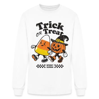 Vintage Pumpkin Spooky Season Halloween T-Shirt - Men's Long Sleeve T-Shirt - white - Front