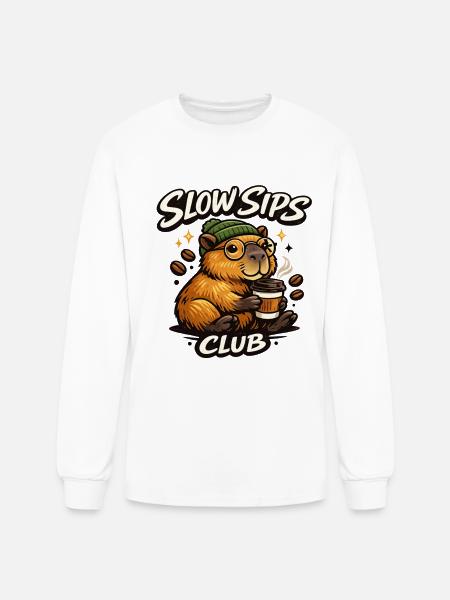 Slow Sips Club - Men's Long Sleeve T-Shirt - white