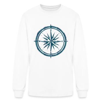 Celestial Compass Constellation T-Shirt - Men's Long Sleeve T-Shirt - white - Front