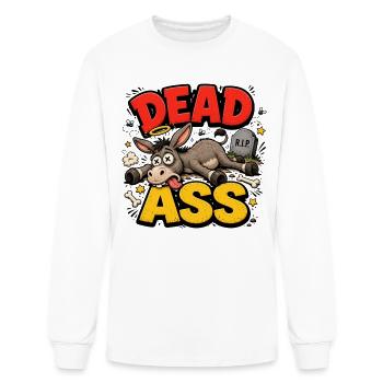 Dead Donkey Cartoon Tee - Men's Long Sleeve T-Shirt - white - Front