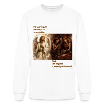 Say No to Temptation – Why Ruin the Evening? - Men's Long Sleeve T-Shirt - white - Front