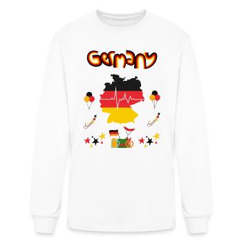 Germany-Heartbeat-Flag-Map-Deutschland - Men's Long Sleeve T-Shirt - white - Front