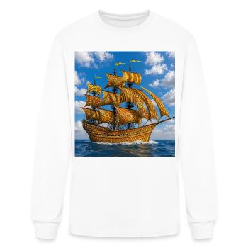 Decorated galleon - Men's Long Sleeve T-Shirt - white - Front