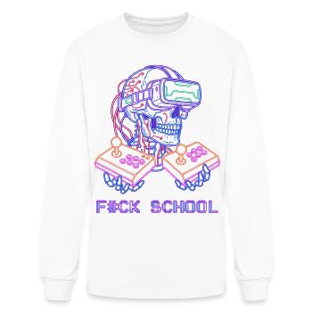Cyberpunk VR Skull Arcade - ÉCOLE F#CK - T-shirt à manches longues Homme - blanc - Devant