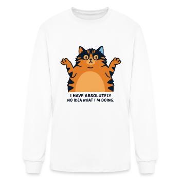I Have Absolutely No Idea What I’m Doing Funny Cat - Men's Long Sleeve T-Shirt - white - Front