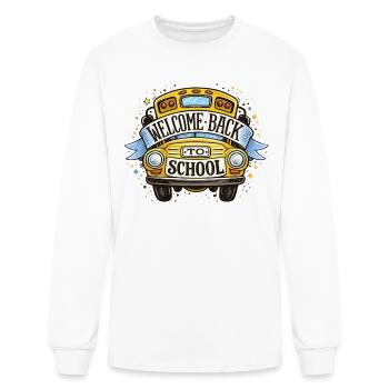 Illustration du bus scolaire de bienvenue - T-shirt à manches longues Homme - blanc - Devant