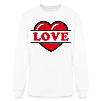 Heart / Love (Present / Gift / Red 2C) - Men's Long Sleeve T-Shirt - white - Front