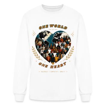 One World ONE HEART LABOUR DAY WORKERS UNITY - Men's Long Sleeve T-Shirt - white - Front