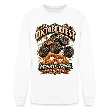 Oktoberfest Monster Truck Pretzel Jump Funny  - Men's Long Sleeve T-Shirt - white - Front