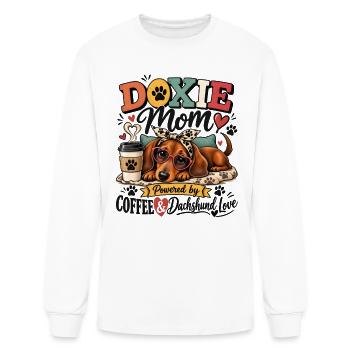 Doxie Mom – Dachshund Mom Coffee & Love Shirt - Men's Long Sleeve T-Shirt - white - Front