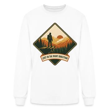 Hiker at Sunset Ridge - Men's Long Sleeve T-Shirt - white - Front