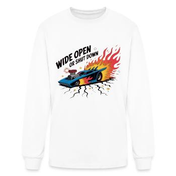 Blue Hot Rod Burnout - Men's Long Sleeve T-Shirt - white - Front