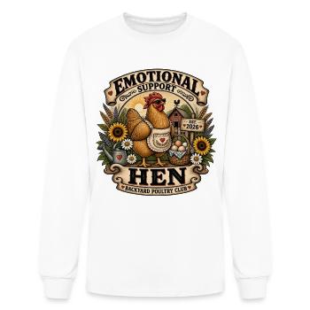 Emotional Support Hen Backyard Poultry Club - Men's Long Sleeve T-Shirt - white - Front